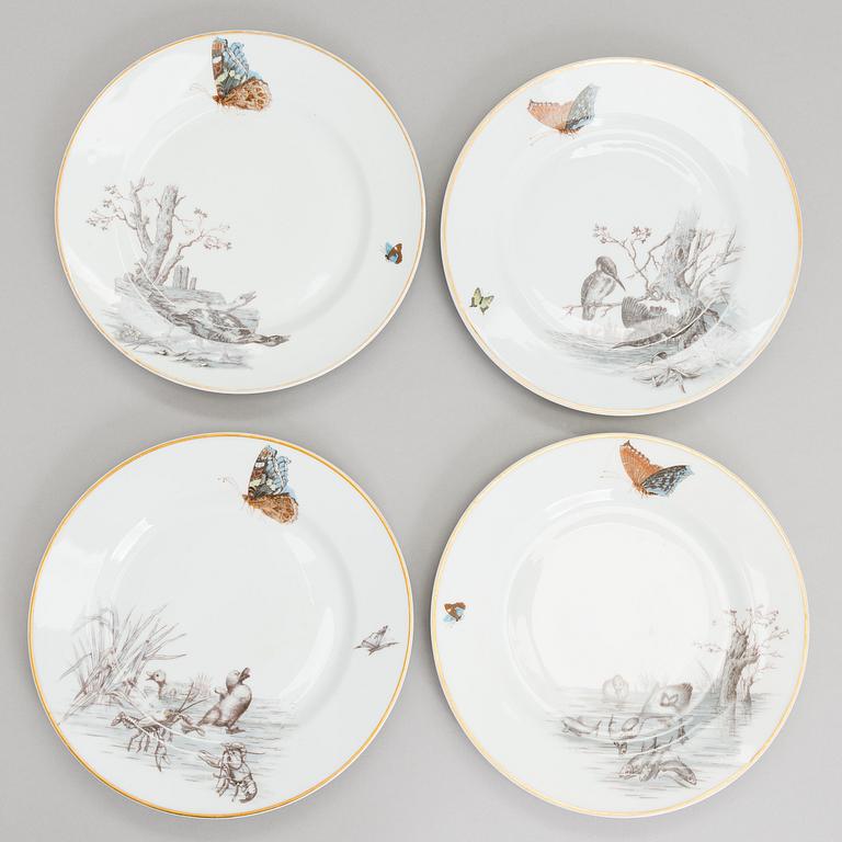 Set of eight Russin porcelain plates for Kornilov Brothers 1884-1917.
