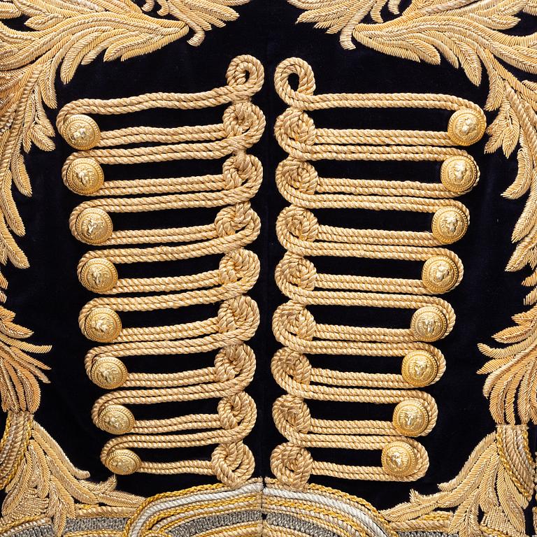 Balmain, a highly decorated velvet jacket, French size 48.