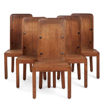 67. Axel Einar Hjorth, a set of five "Lovö" chairs, Nordiska Kompaniet, 1930s.