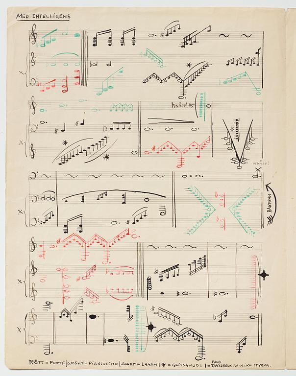 Gösta Adrian-Nilsson, Portfolio with three scores,  "Dialog mellan piano och cello", opus 2, "Sång och piano", opus 3.