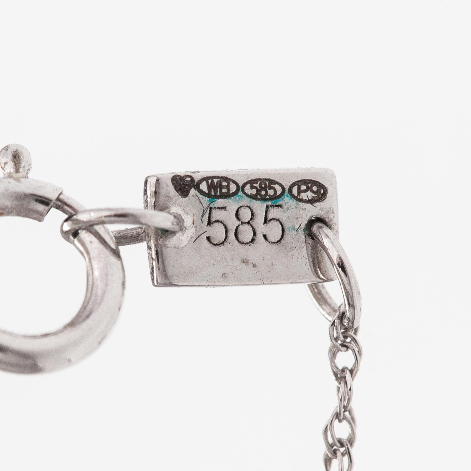 Kaulakoru, 14K valkokultaa, timantteja n. 1.16 ct yht. Westerback/Kultajousi, Helsinki 2016.