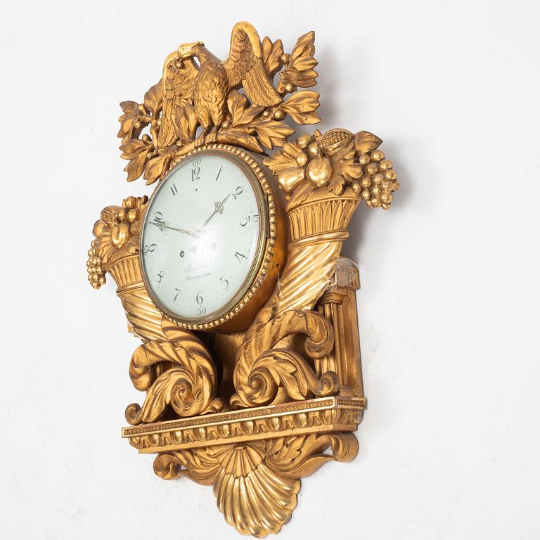 Jacob Kock, wall pendulum clock, Gustavian style, (Royal Clockmaker in Stockholm 1762-1803).