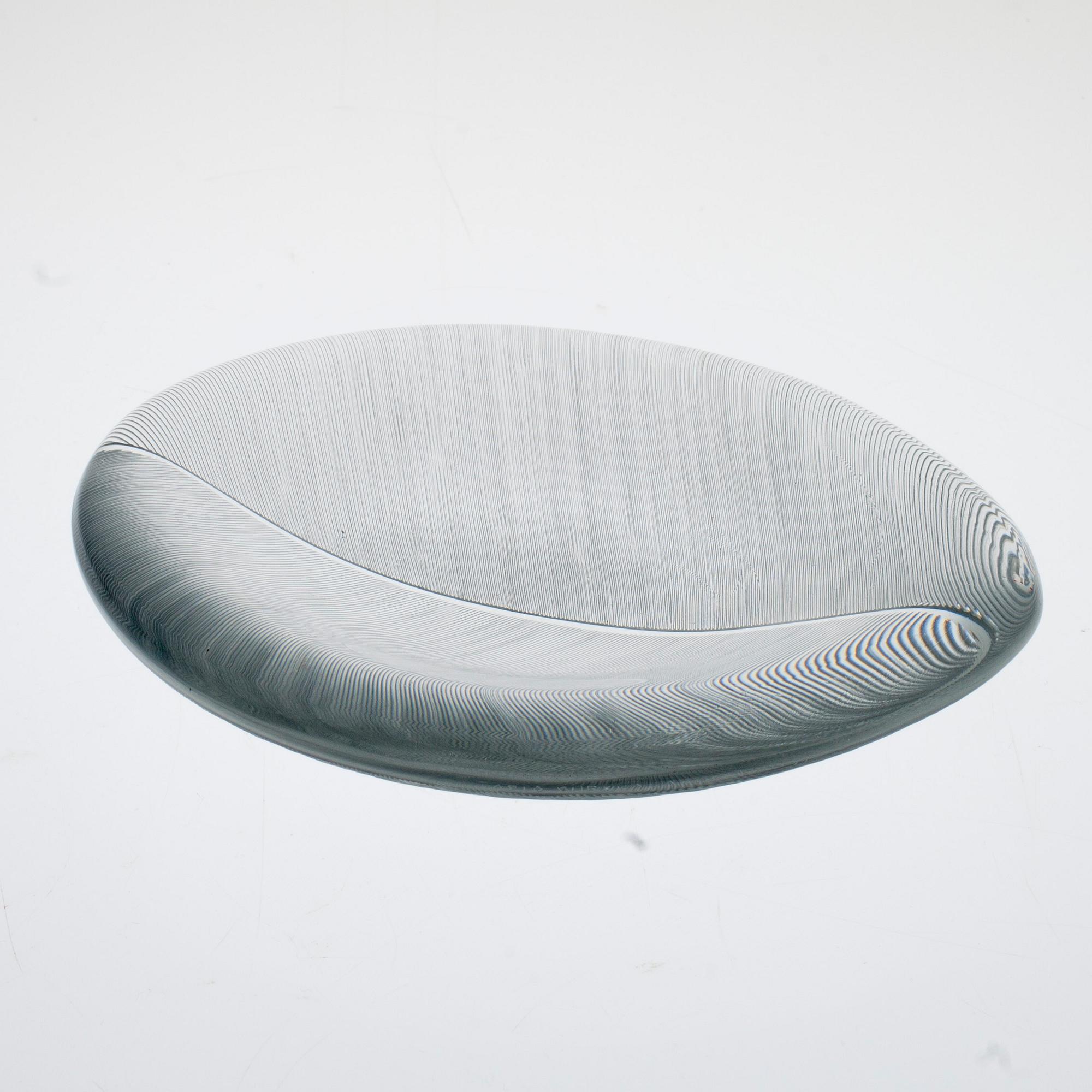 SKÅL, glas, "Lehti" (Blad), Tapio Wirkkala, Iittala, signerad och daterad -54.