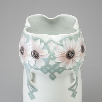 A Karl& Waldemar Lindström Art Nouveau porcelain floor vase, Rörstrand, early 20th century.