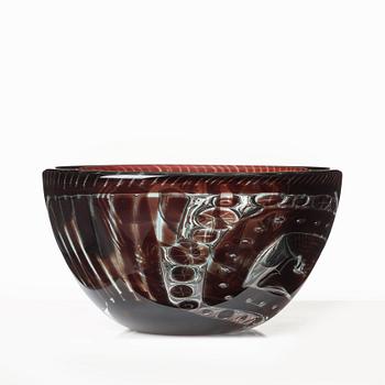Edvin Öhrström, skål, "ariel", Orrefors 1956.
