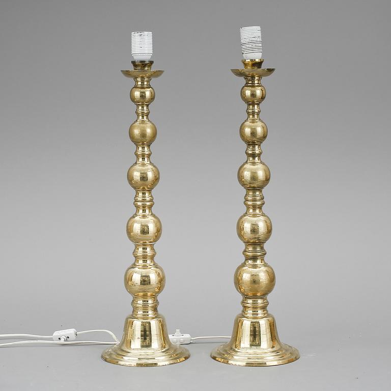BORDSLAMPOR, ett par, 1900-tal.