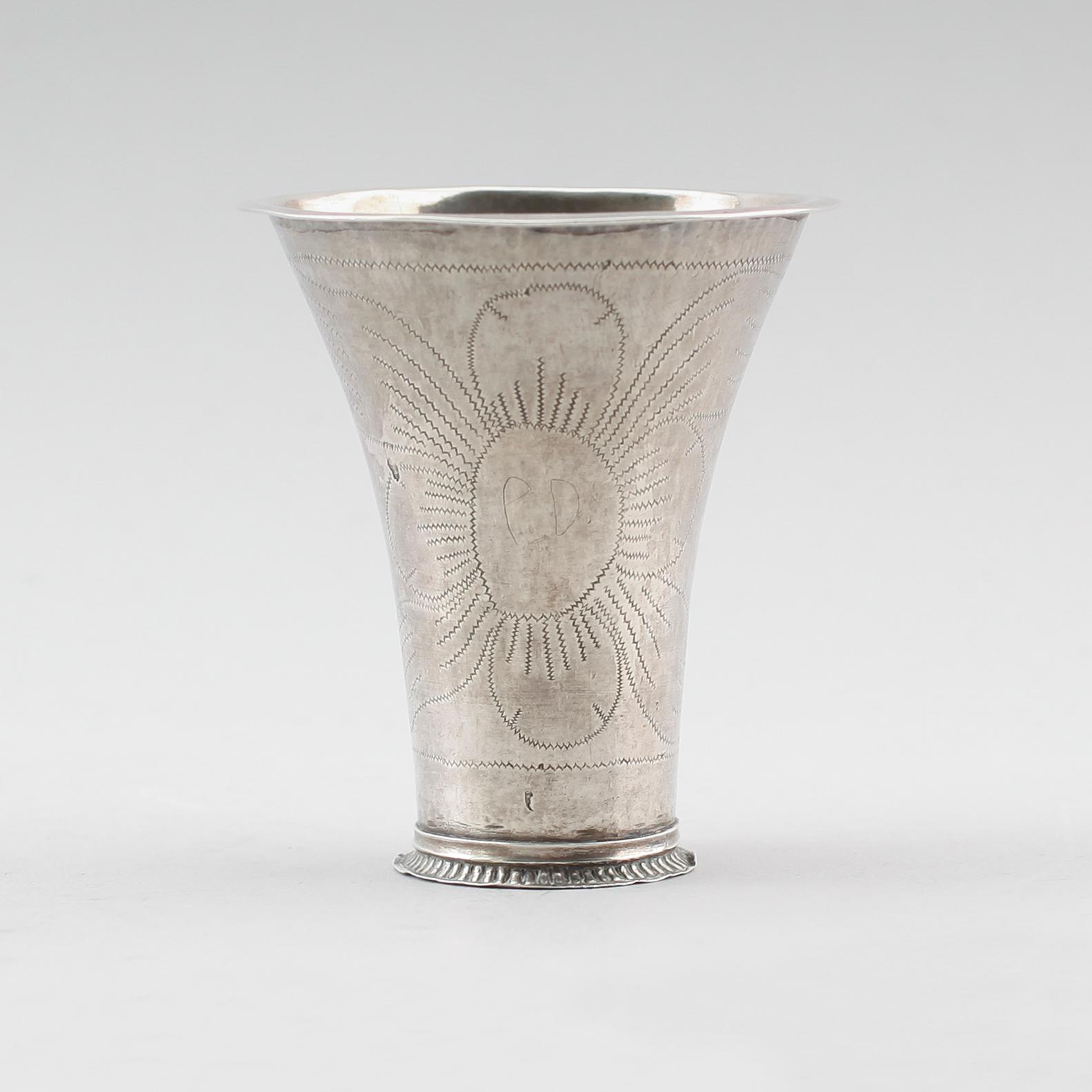 BÄGARE, silver, ISL, 1700-/1800-tal. Vikt ca 48 g.