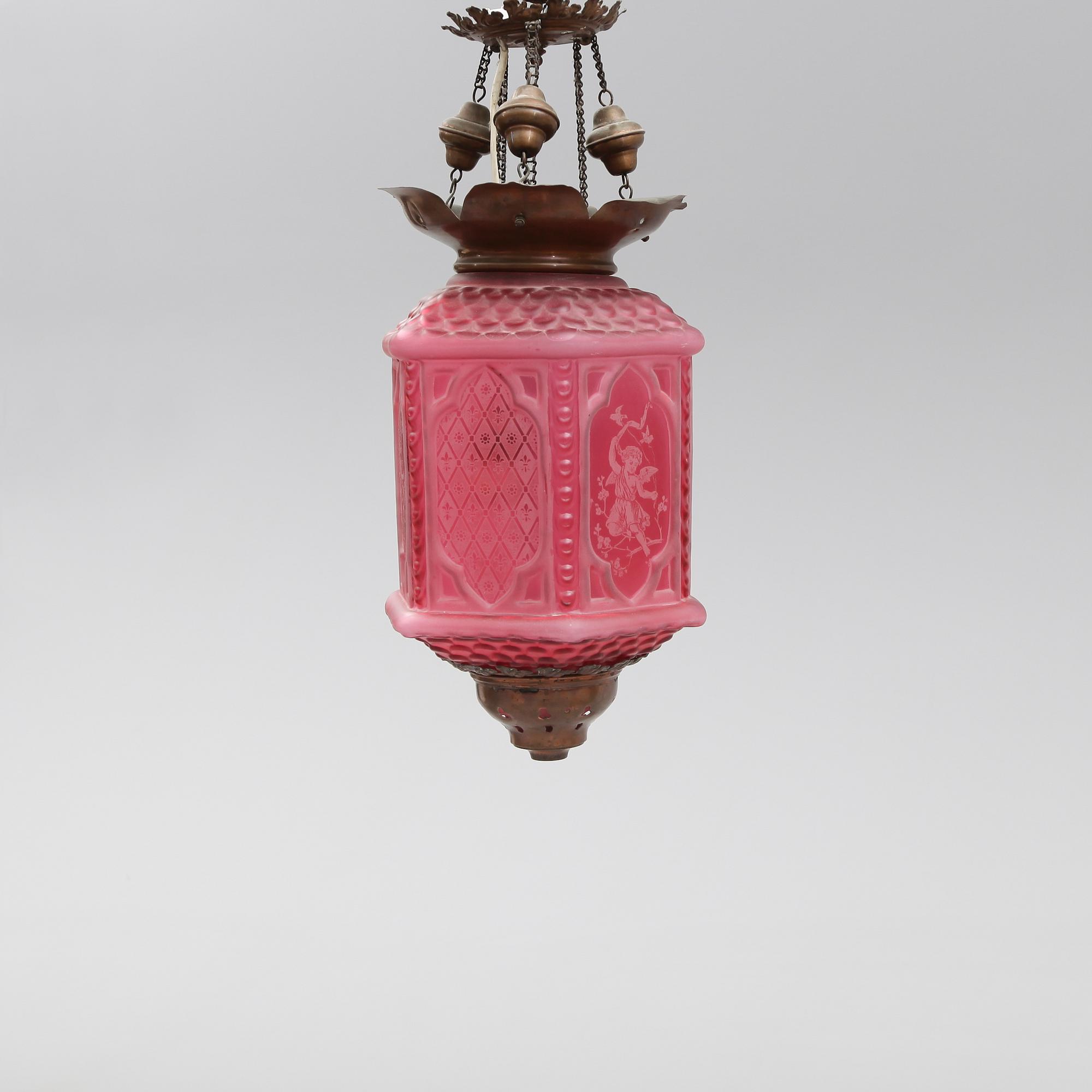 MÅNSKENSAMPEL, 1800-talets andra hälft, höjd ca 43 cm.