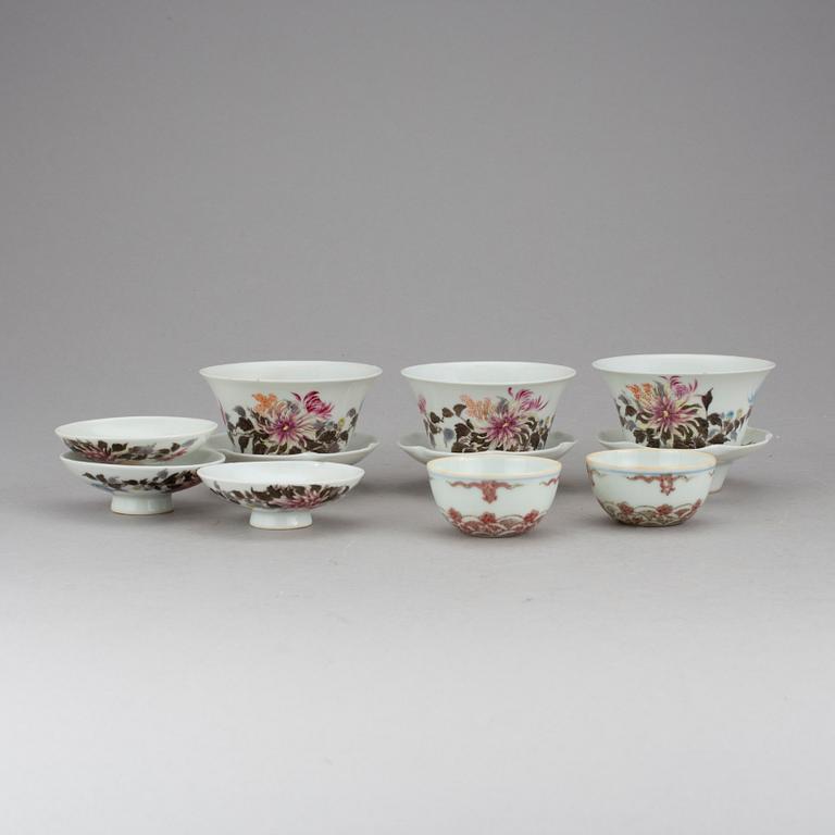 SERVISDELAR, 8 delar, porslin, Kina, 1900-tal.