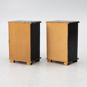 Bed cabinets, a pair, Gustavian style, 20th century.
