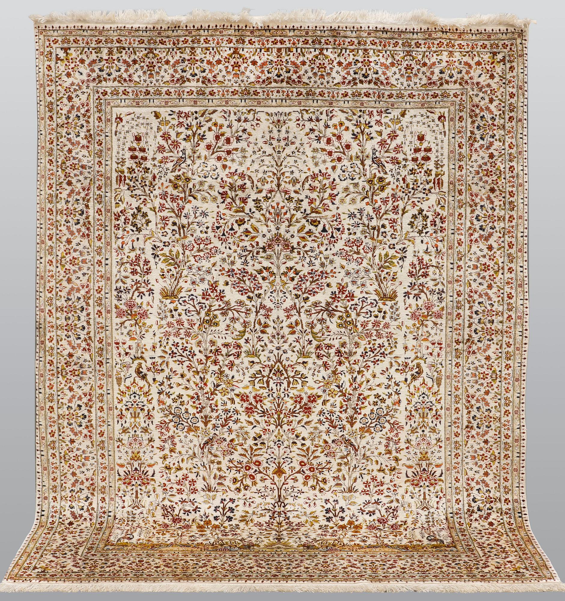 A carpet, Figural Anatolisk Silk, ca 222 x 167 cm.