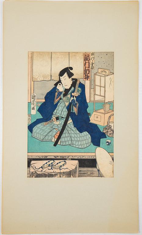 Toyohara Kunichika, woodblock print in colours.