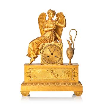 118. A French Empire table clock, first half of the 19th century, marked Hunziker (active in Paris 1807-1825).