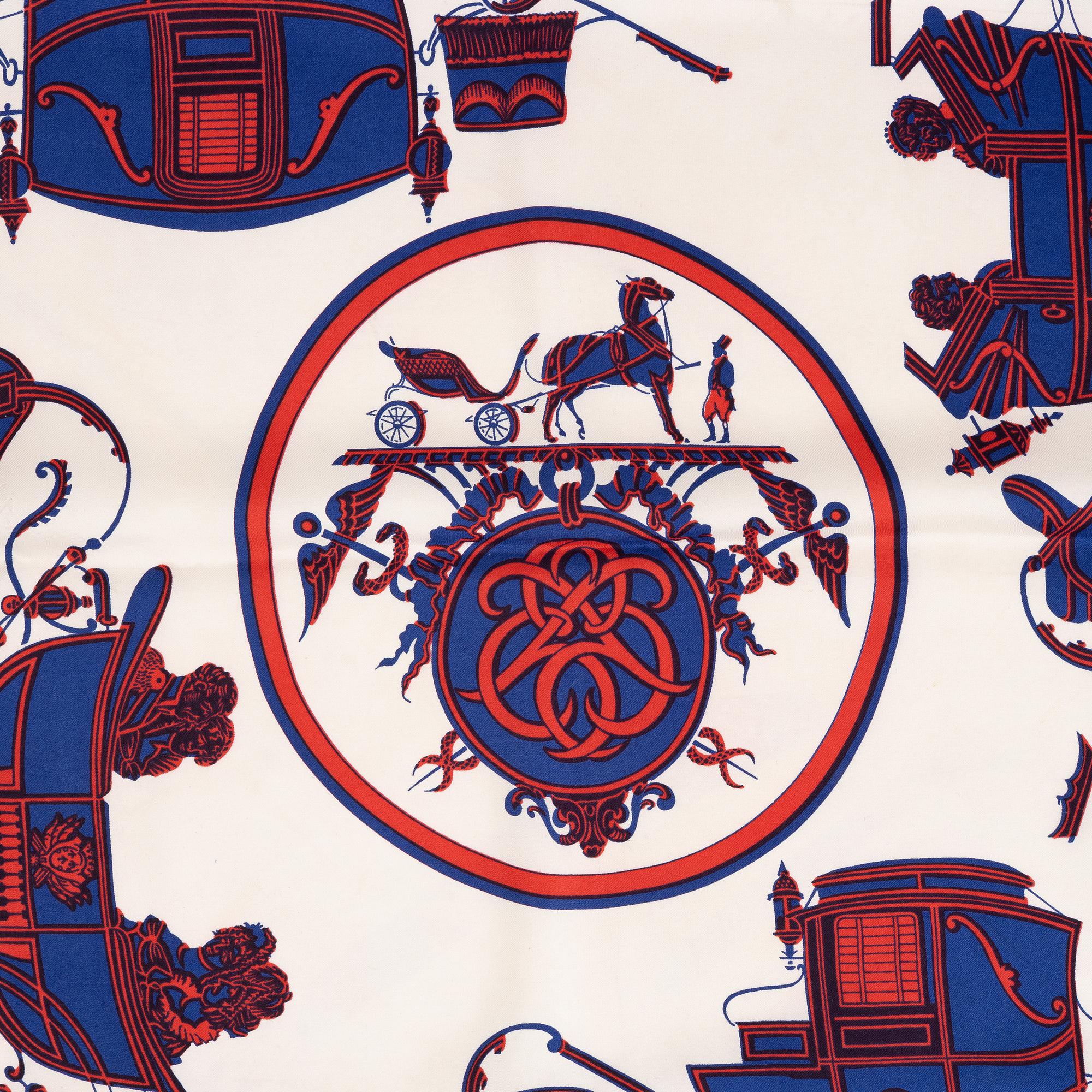 Hermès, scarves, 2 st, "Ex Libris".