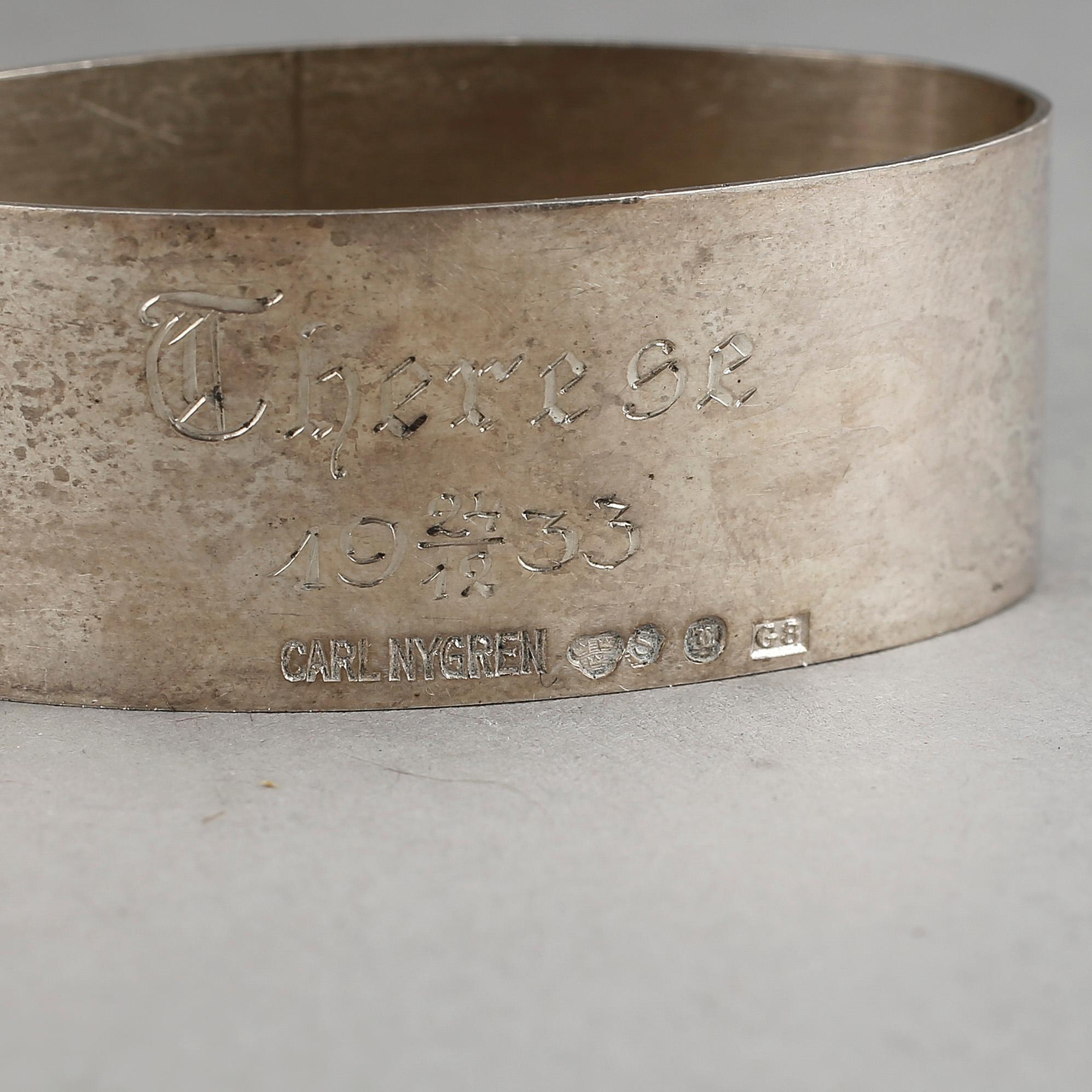 PARTI SILVER, 5 st, CG Hallberg, GAB, Carl Nygren, 1900-tal. Vikt (exl. trofé) 195 g.