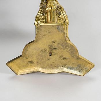Lattiakynttelikkö, messinkiä, mahdollisesti Ranska. 1900-luvun puoliväli.