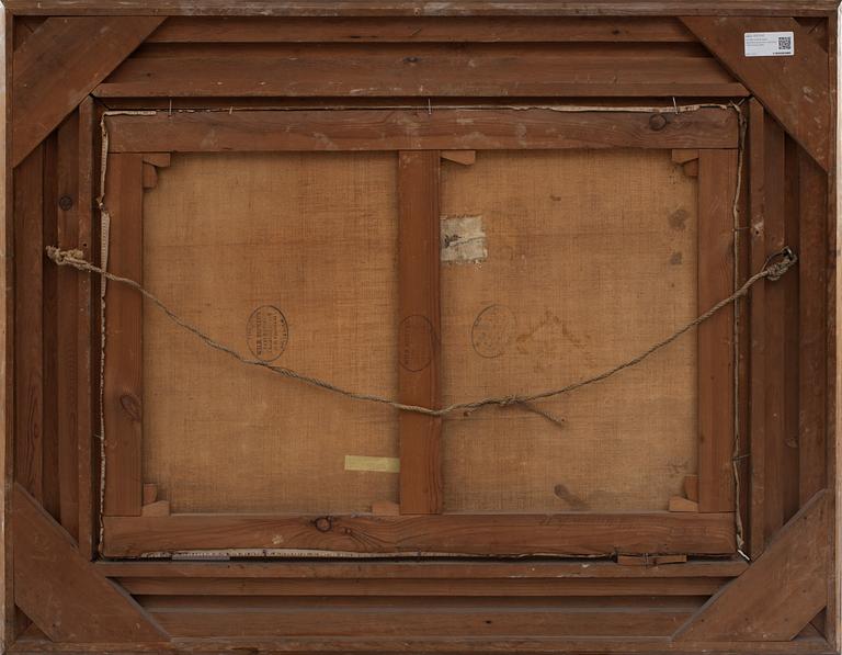 OKÄND KONSTNÄR, oljemålning på duk, signerad T Björnberg 1889.