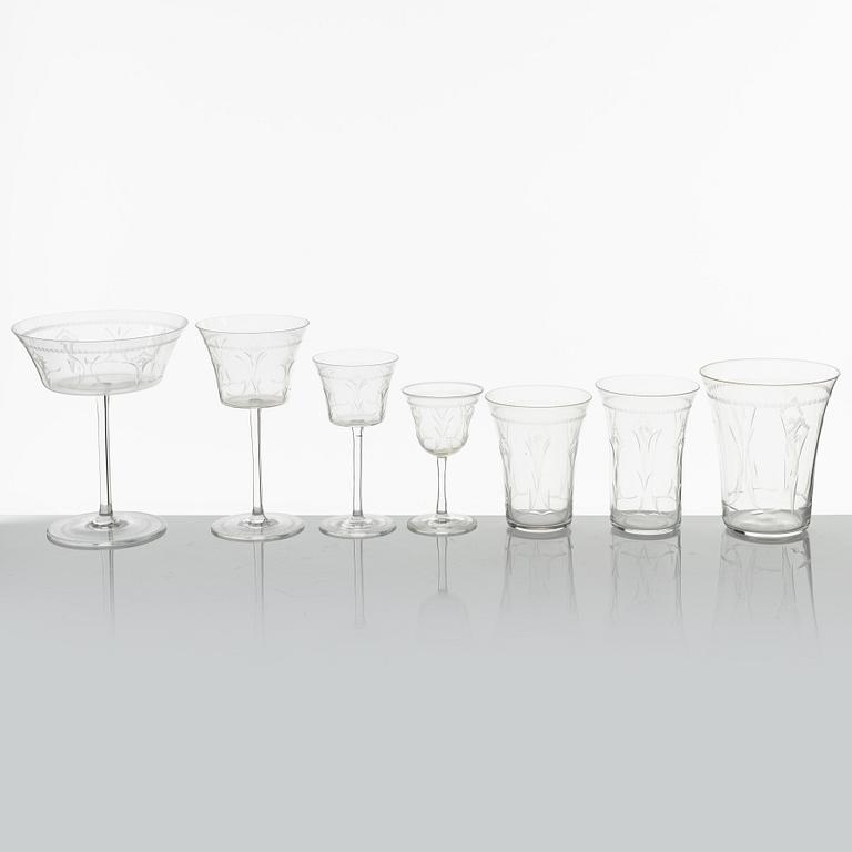 An 87-piece glass service, Sweden, mid/first half of the 20th century.
