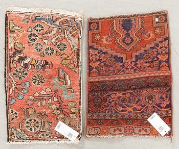 Rug Wagireh (provenance rug) 2 pcs Tafresh and Bidjar semantika approx. 60x34 cm and 55x40 cm.