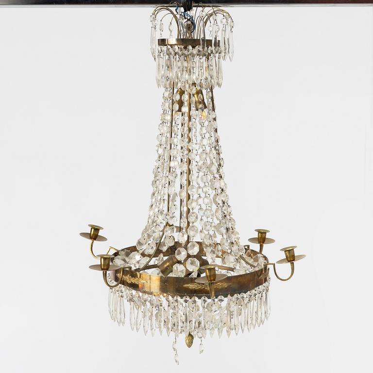 A Gustavian style chandelier, mid-20th century.