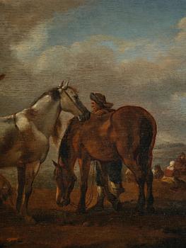 Philips Wouwerman, circle of, Unloading the cargo.
