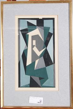 RUNNSTRÖM, CARL. 2 st, Gouacher. Sign. o dat. -54.