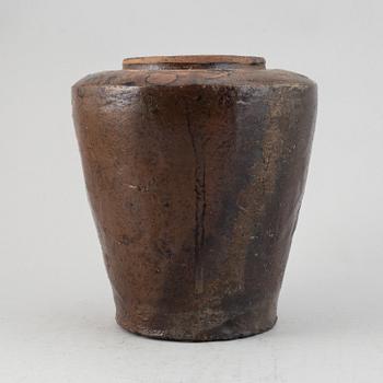 A Japanese Raku jar, possibly 13th/14th Century.