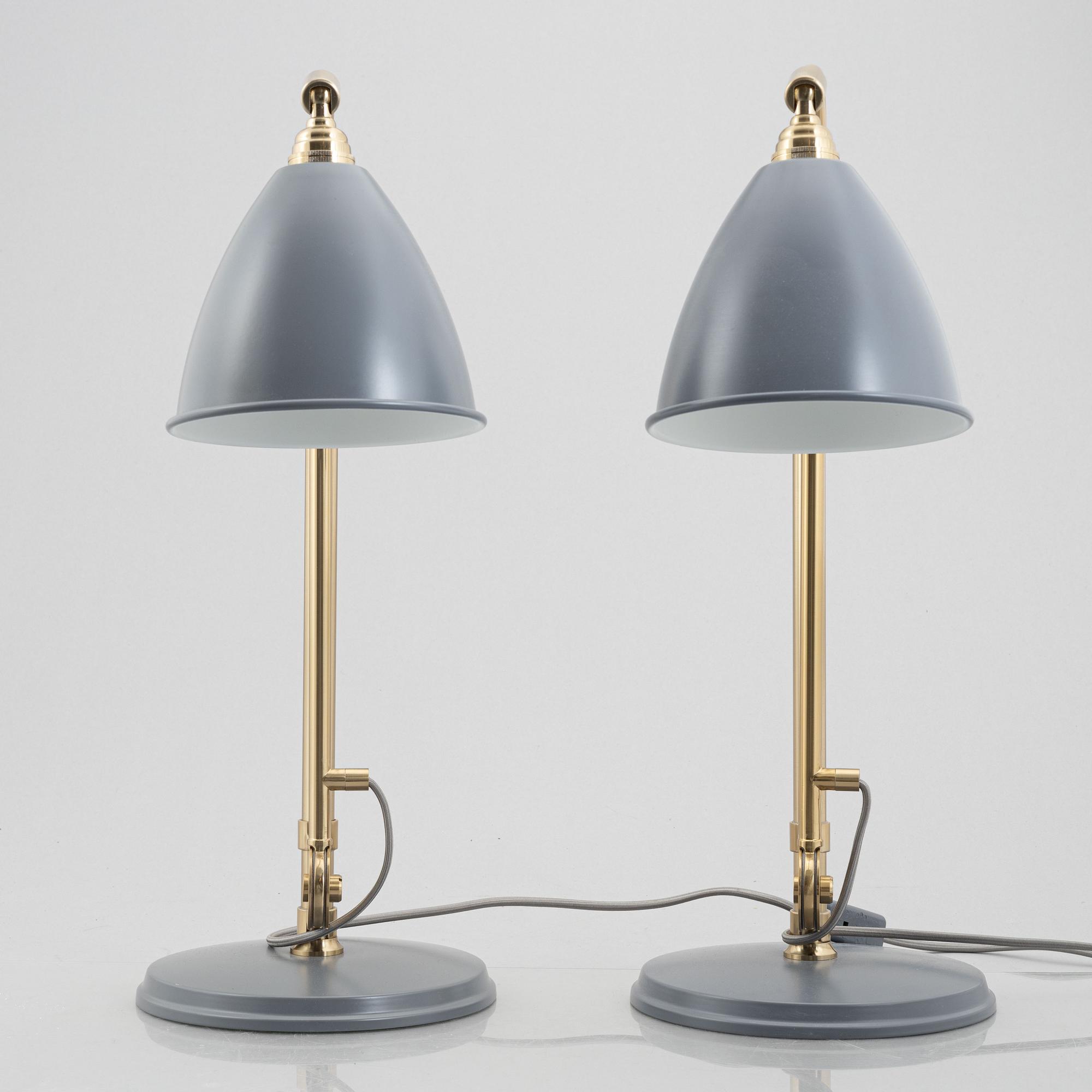 Robert Dudley Best, a pair of 'BL 1' table lights, Bestlite, Gubi, Denmark.