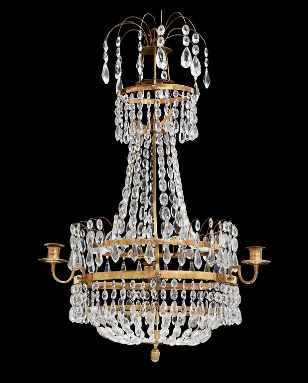 A late Gustavian circa 1800 four-light chandelier.