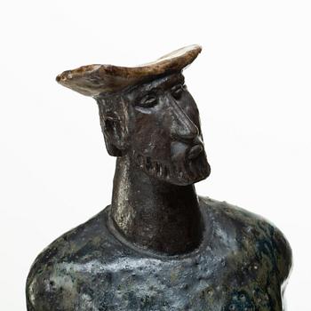 Åke Holm, a stoneware sculpture of "Peter the fisherman", Höganäs, Sweden 1950's.