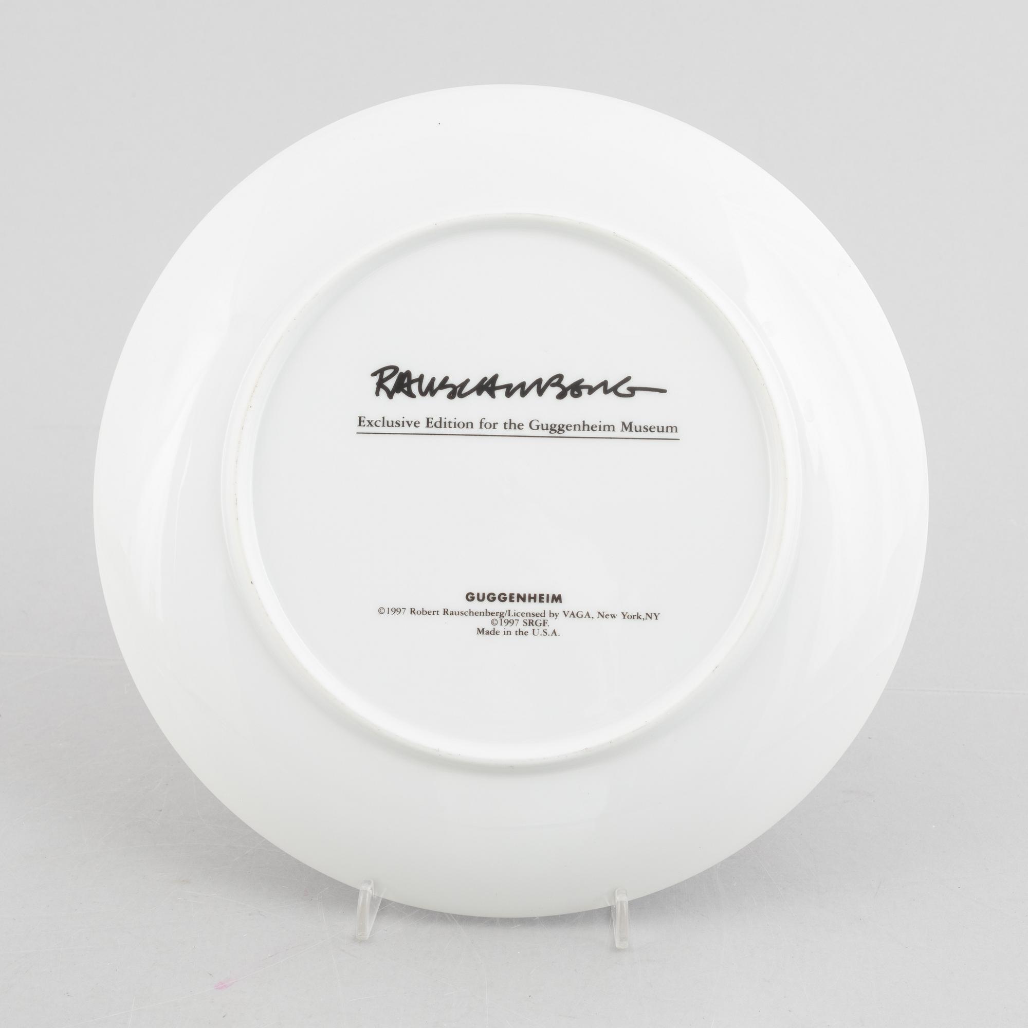 Robert Rauschenberg, tallrikar, 5 st, exclusive edition för Guggenheim Museum, USA, 1997.