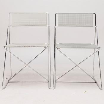 NIELS JØRGEN HAUGESEN, a set of 12 Danish 'X-line' stackable chairs. Designed 1977.