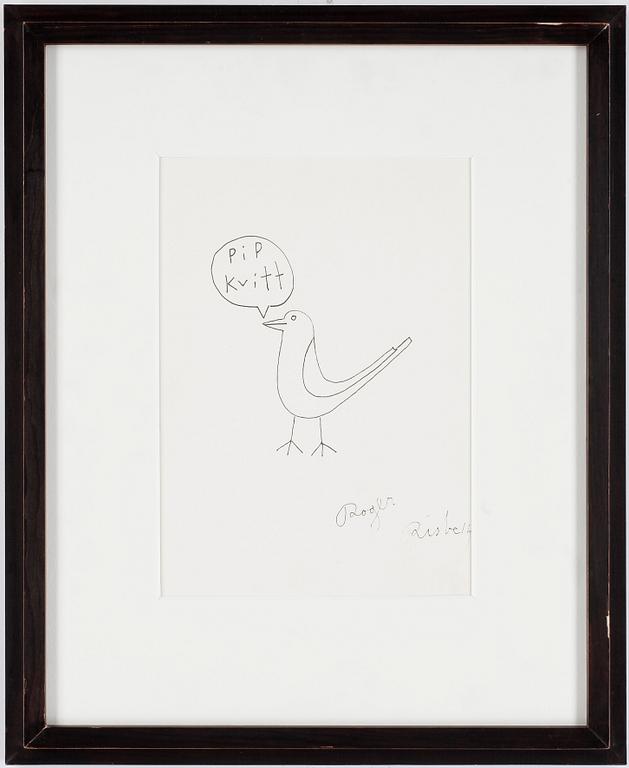 ROGER RISBERG, teckning, signerad.