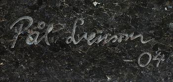 PÅL SVENSSON, skulptur signerad och daterad. Mörk Labrador granit.