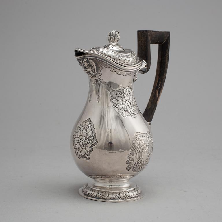 A Russian 18th century silver jug, mark of Ivan Frolov, St Petersburg 1757.