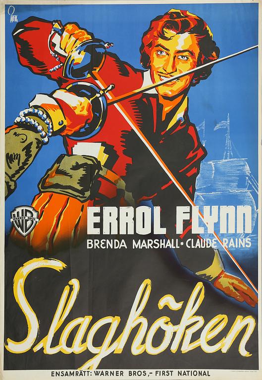 FILMAFFISCH, litografiskt tryck, "Slaghöken", 1940.