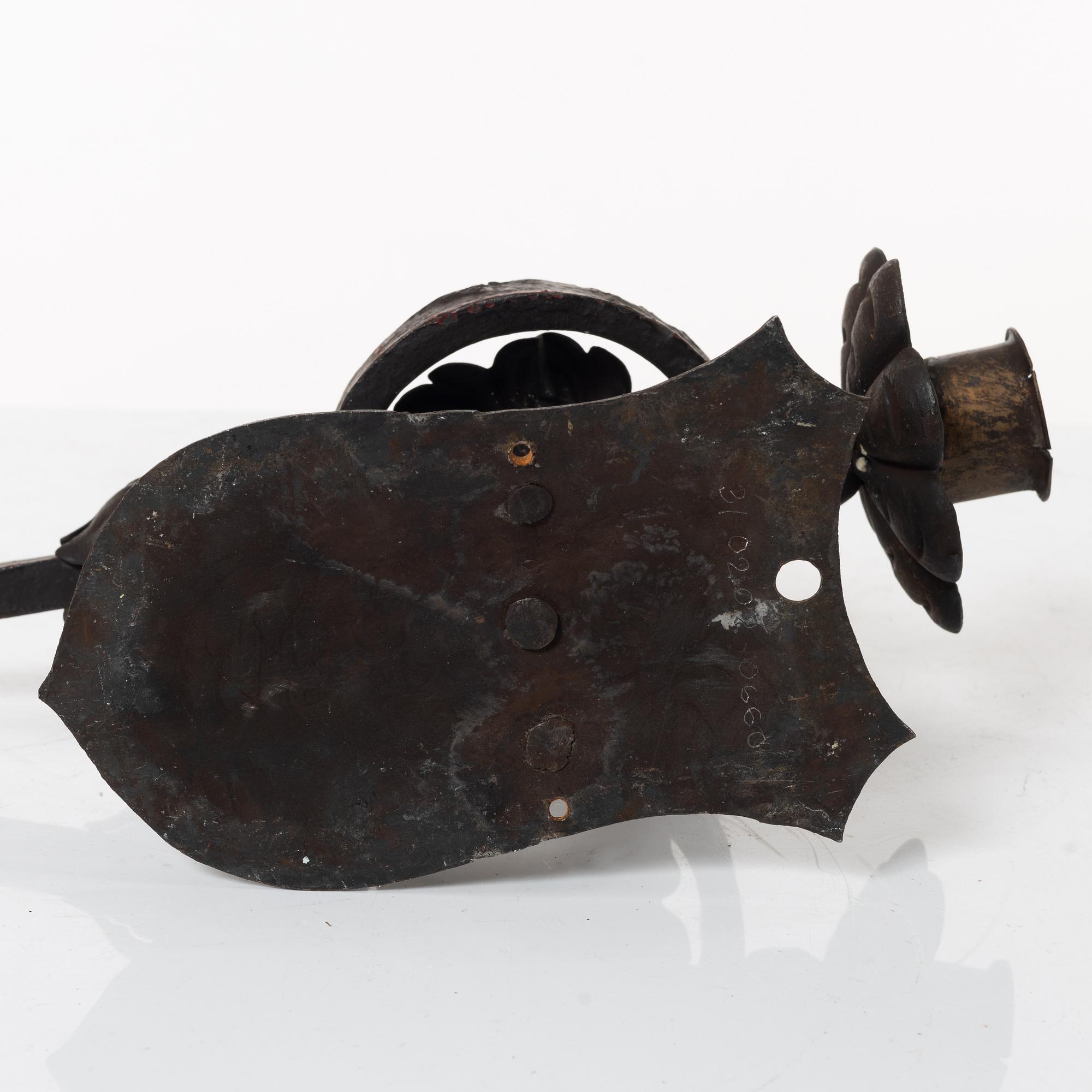 Wall candle holders, a pair, mid-20th century.