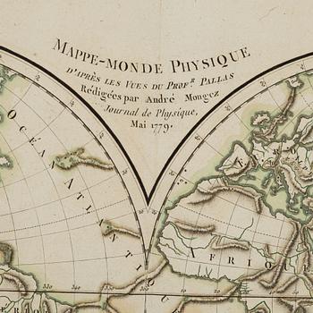 A hand coloured map, P.G. Chanlaire & E. Mentelle, France, 1779.