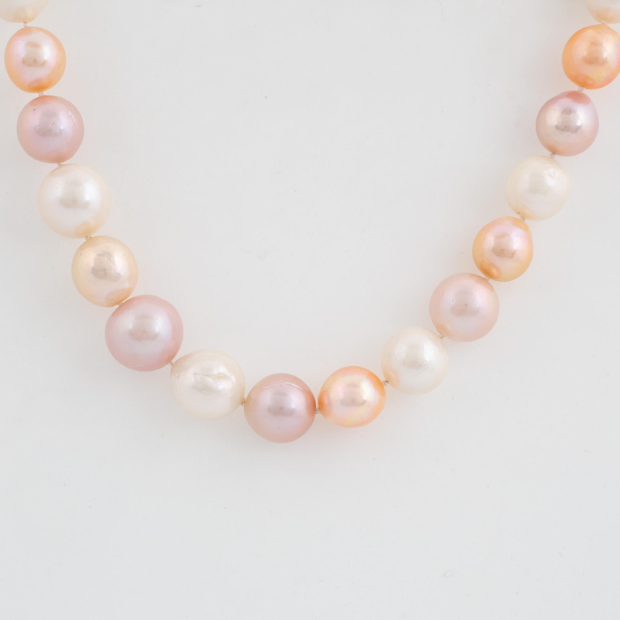 COLLIER, med sötvattenspärlor, citrinlås.