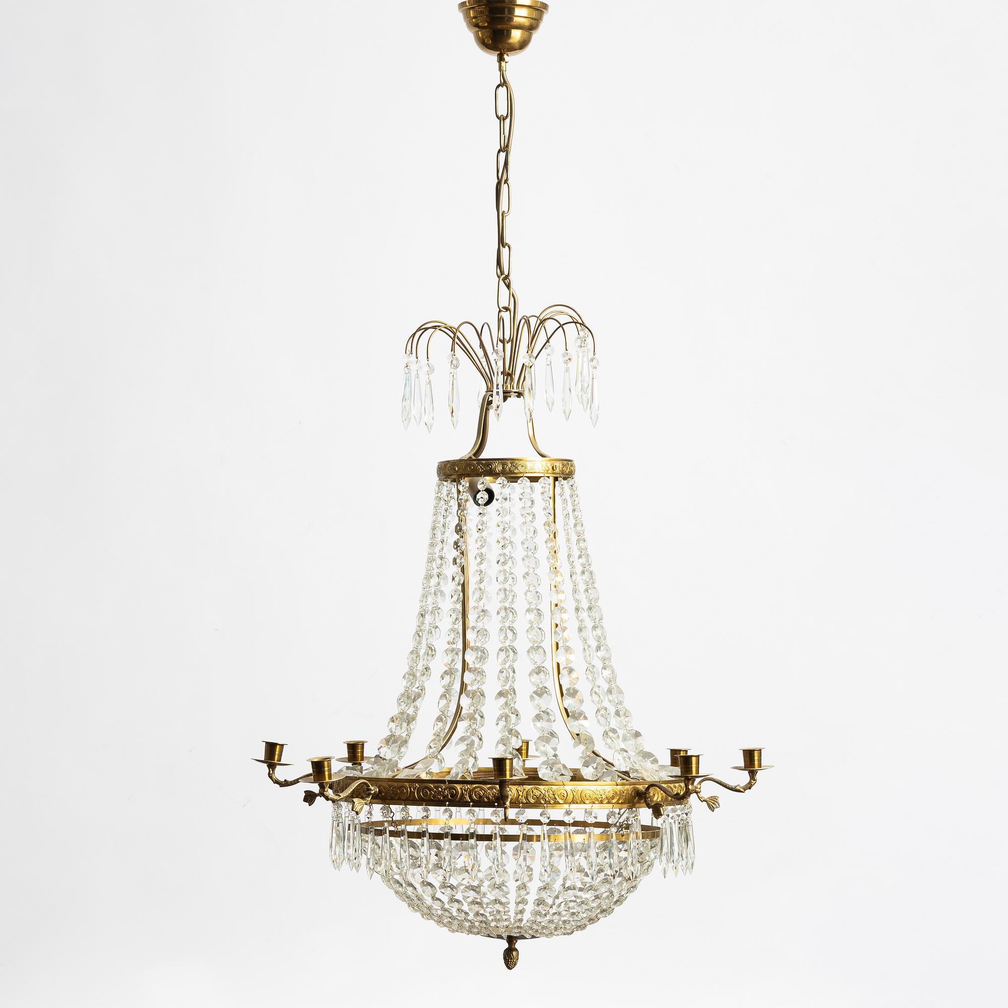 Chandelier, Empire style, mid-20th century.