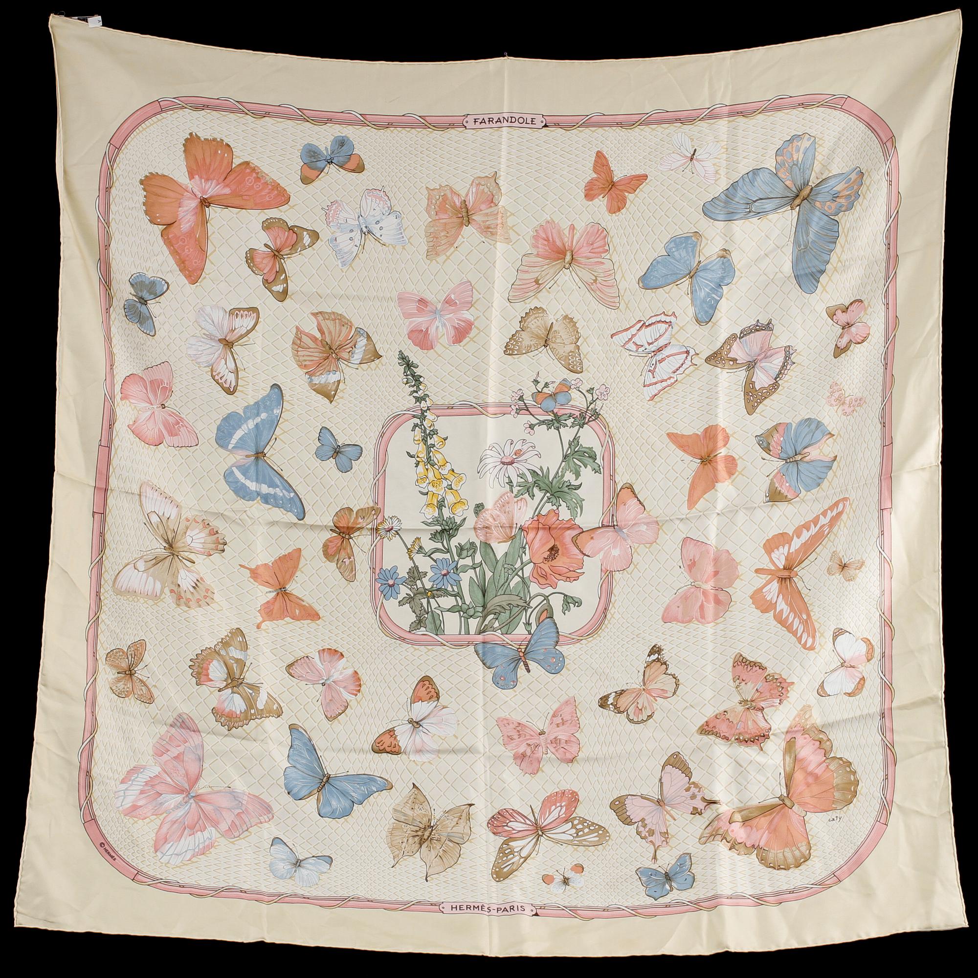 SCARF, siden, "Farandole", design Caty Latham, Hermès, Paris, 1900-talets fjärde kvartal.