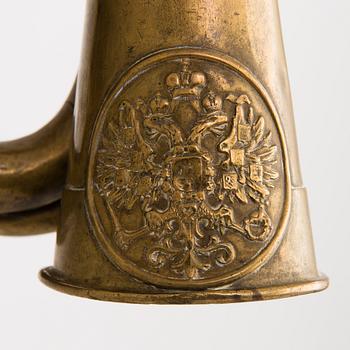 An Imperial Russian brass signal horn, second half of 19th Century.