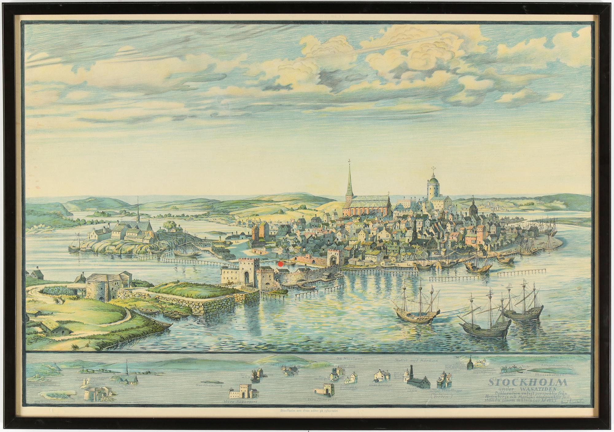 TRYCK. 2 st, "Stockholm", tidigt 1900-tal.