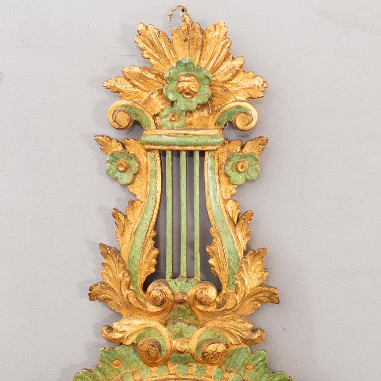 An md 20th century wood mirror from Paoletti, Firenze Italy.