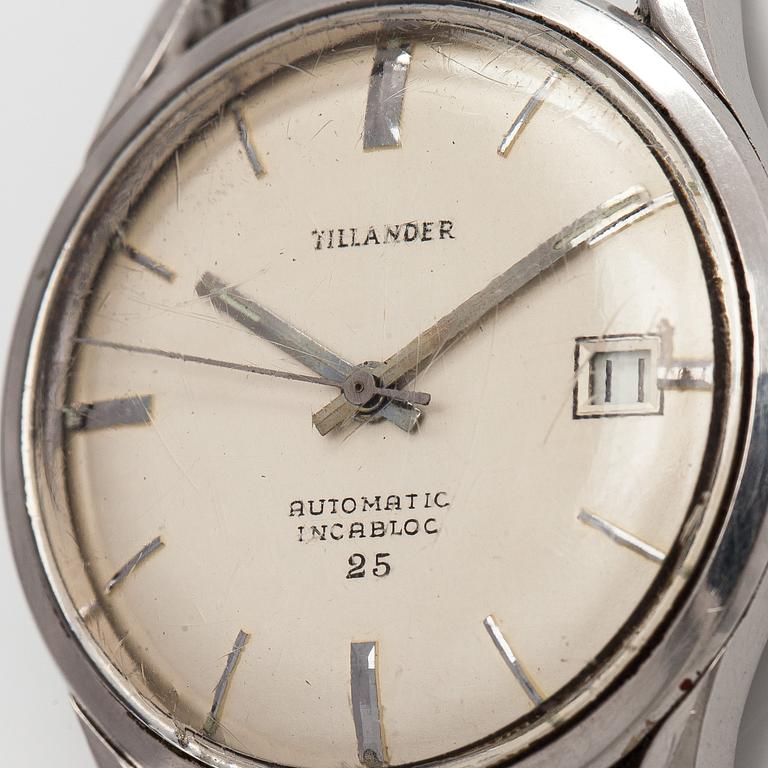 Tillander, Automatic Incabloc 25, wristwatch, 35 mm, steel, automatic.
