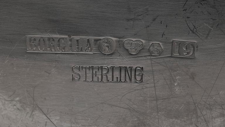 TALLRIK, sterling silver, Borgila, Stockholm 1959. Tot vikt ca 614 g.