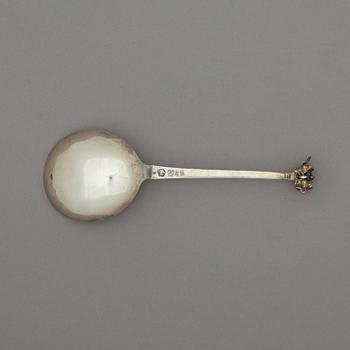 A Swedish 18th century parcel-gilt spoon, marks of Cristoffer Bauman, Stockholm Hudiksvall 1787.