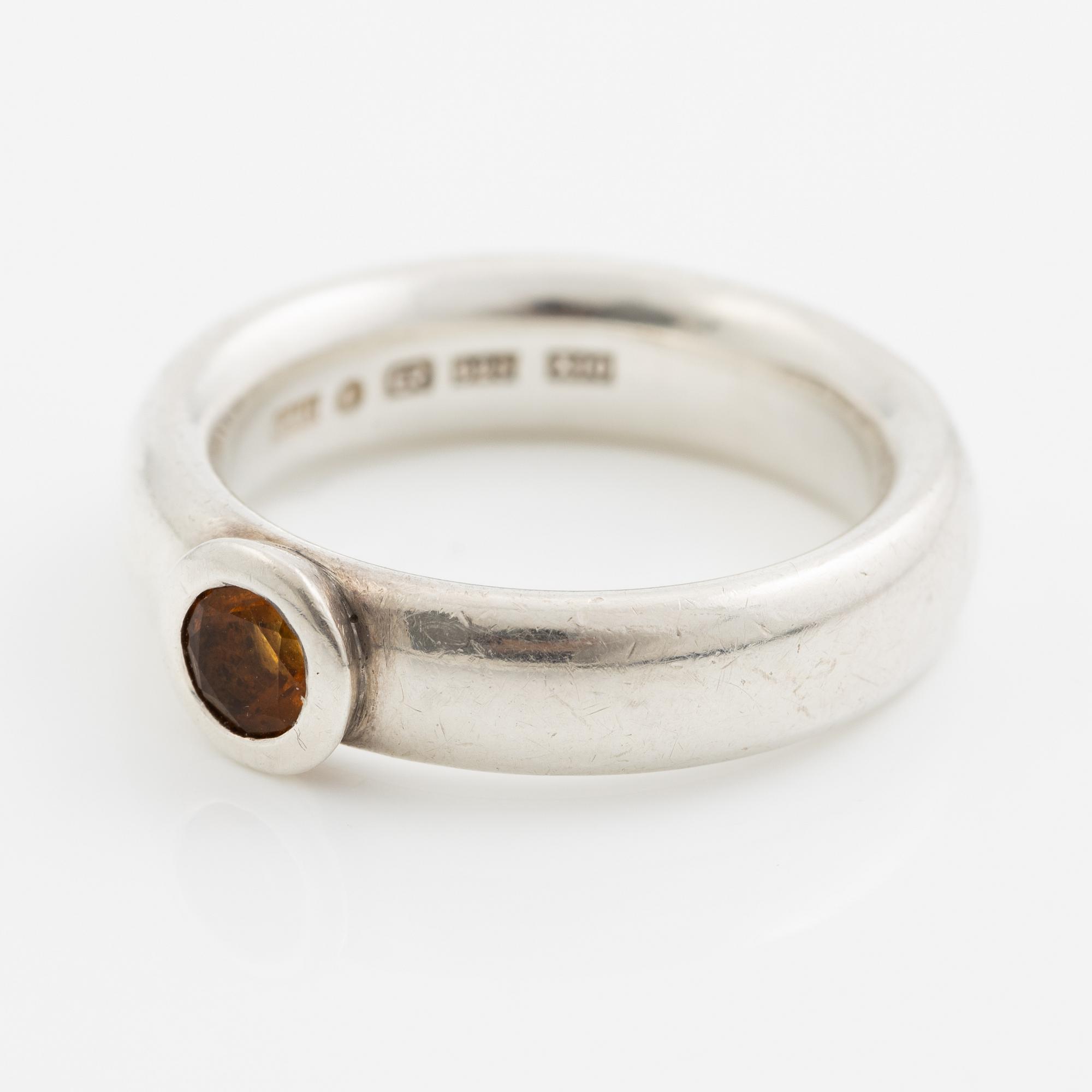 Gaudy, Ring, Gaudy, silver med citrin.