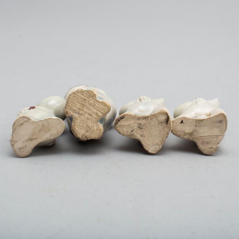 SIGNE HAMMARSTEN-JANSSON, muminfigurer 9 st, keramik, Arabia 1950-tal.