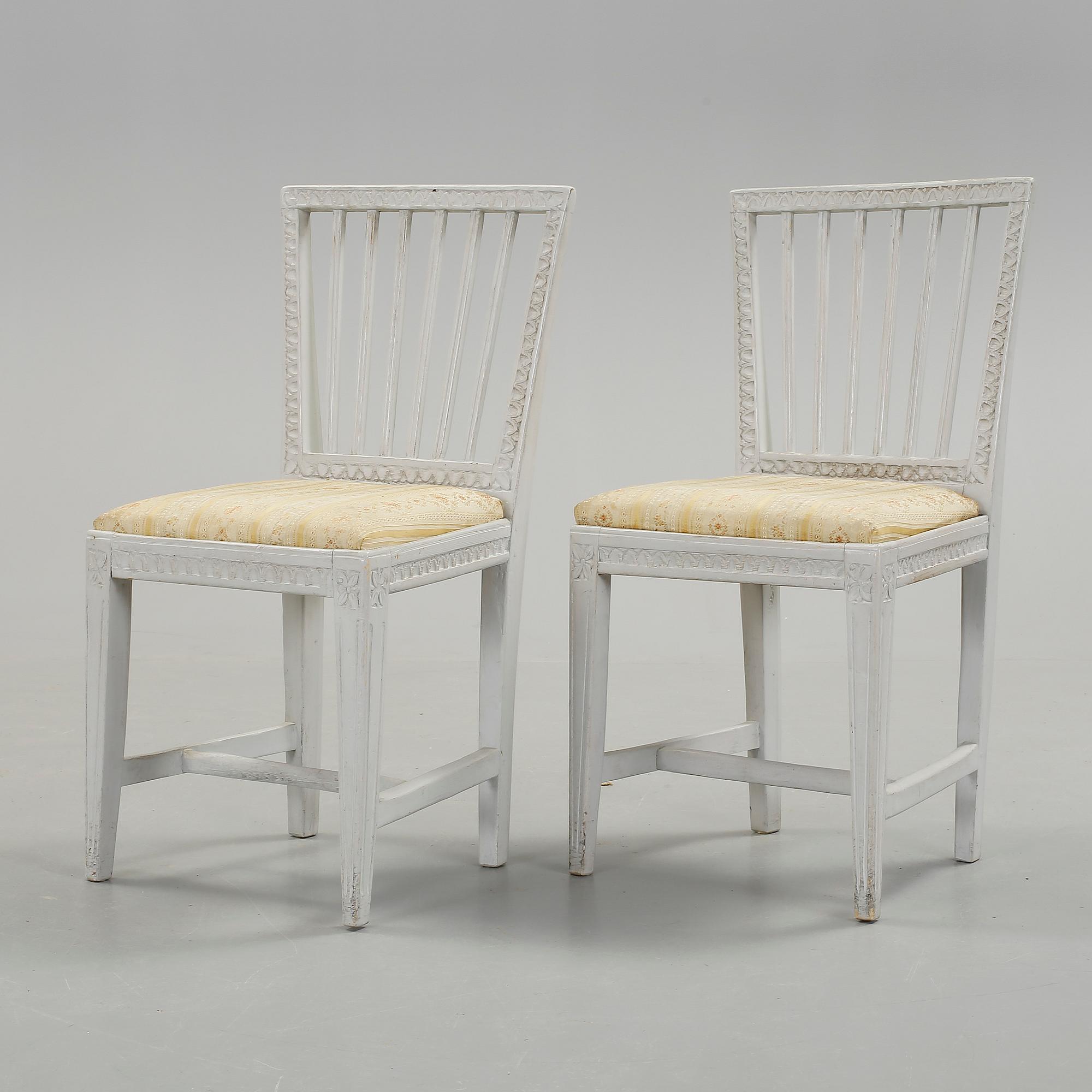 STOLAR, ett par, gustaviansk provins, 1700-tal.